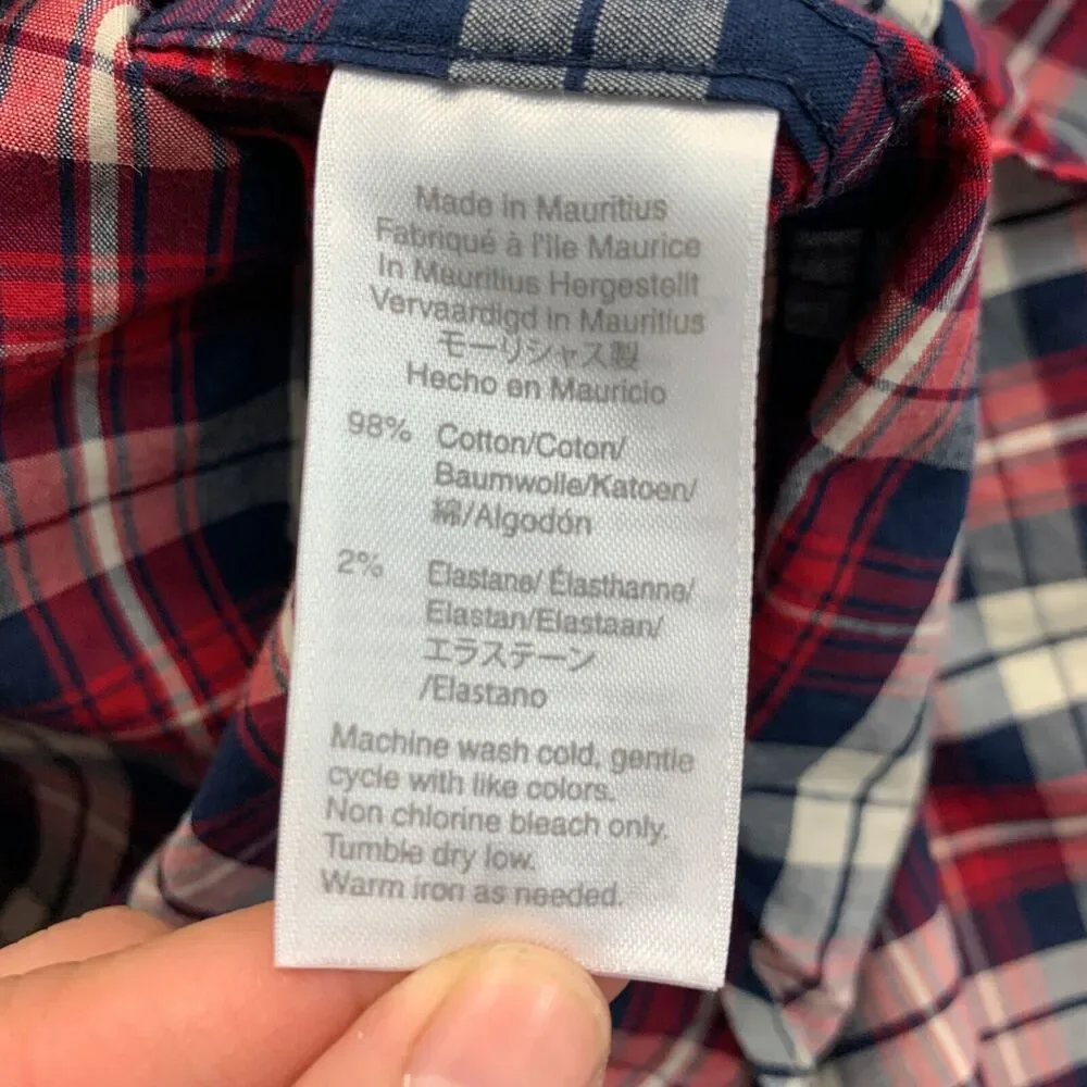 J Crew Flex Shirt Men S Small Multi Plaid Cotton Stretch Long Sleeve Button Down